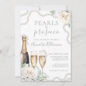 Invitation Perles & Prosecco Fête de Mariage Florale (Devant)