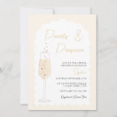 Invitation Perles & Prosecco Fête des mariées d'arc ondulé (Devant)