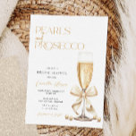 Invitation Perles & Prosecco Fête des mariées minimale or<br><div class="desc">Pearls & Prosecco Gold Minimale Douche nuptiale Invitation</div>