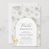 Invitation Perles & Prosecco Fête des mariées sophistiquée (Devant)