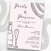 Invitation Perles & Prosecco Moderne Blush Pink Bridal Brunch