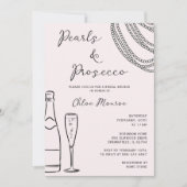 Invitation Perles & Prosecco Moderne Blush Pink Bridal Brunch (Devant)