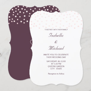Invitation Perles Rose Gold sur Cassis & Mariage Blanc