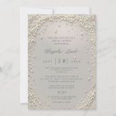 Invitation Perles rose pastel élégantes et modifiables avec d (Devant)