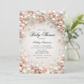 Invitation Perles roses et blanches avec Baby shower de diama (Debout devant)