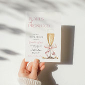 Invitation Perles roses et poursuites Fête des mariées minima