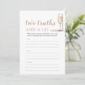 Invitation Perles roses et prosecco Deux vérités et un menson (Debout devant)