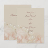 Invitation Perles roses roses élégantes fiançailles de mariag (Devant / Derrière)