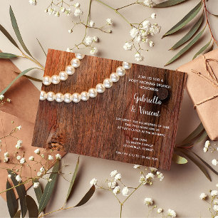 Invitation Perles rustiques et brunch de mariage après la cér