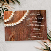 Invitation Perles Rustiques Grange Mariage campagnard en bois