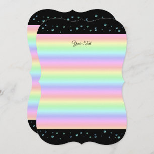 Invitation Perles sur le noir et arc-en-ciel