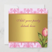 Invitation Perles Tulipes rose Damas femmes N'importe quel no (Dos)