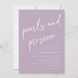 Invitation Perles violettes et Prosecco Mariage Fête Photo