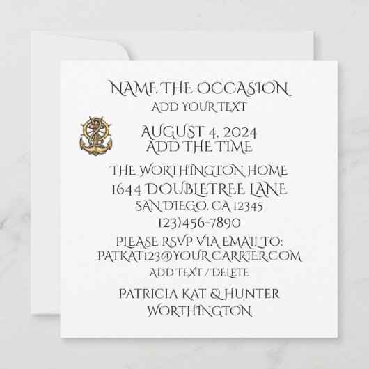 INVITATION PERMISSION DE MONTER À BORD (Dos)