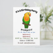 Invitation Perroquet de caricature mignon lovebird (Debout devant)