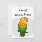 Invitation Perroquet de caricature mignon lovebird (Dos)