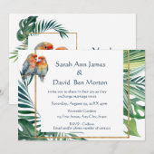Invitation Perroquet Lovebirds Nature tropicale Mariage Invit (Devant / Derrière)