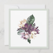 Invitation Perroquet rose tropical et floral de Sage 50e anni (Dos)