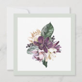 Invitation Perroquet rose tropical et floral Sage 60e anniver (Dos)