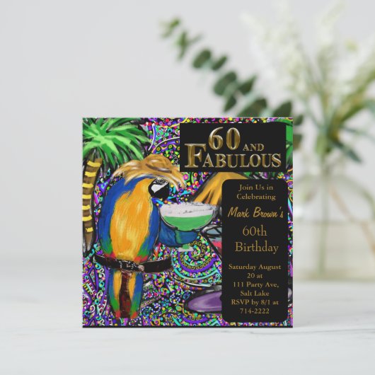 Invitation Perroquets de Fête (Debout devant)