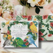 Invitation Perroquets tropicaux oiseaux exotiques Baby shower