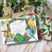 Invitation Perroquets tropicaux oiseaux exotiques Baby shower
