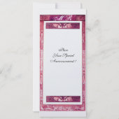 Invitation PERRUCHE AMOUR MARIAGE MONOGRAMME Perle Rose Blanc (Dos)