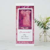 Invitation PERRUCHE AMOUR MARIAGE MONOGRAMME Perle Rose Blanc (Debout devant)