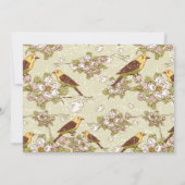 Invitation Perruche et cornouiller pour le 40e anniversaire (Dos)