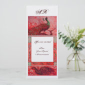 Invitation PERRUCHES D'AMOUR DE MARIAGE MONOGRAMME glace roug (Debout devant)