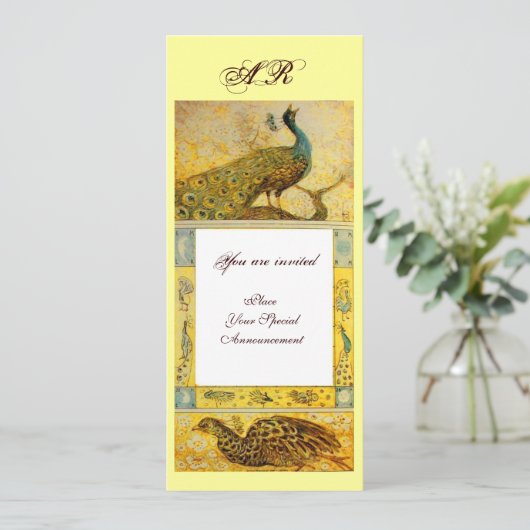 Invitation PERRUCHES D'AMOUR DE MARIAGE MONOGRAMME, marron bl (Debout devant)