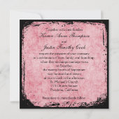 Invitation Perruches roses et noires de cage à oiseaux sur (Dos)