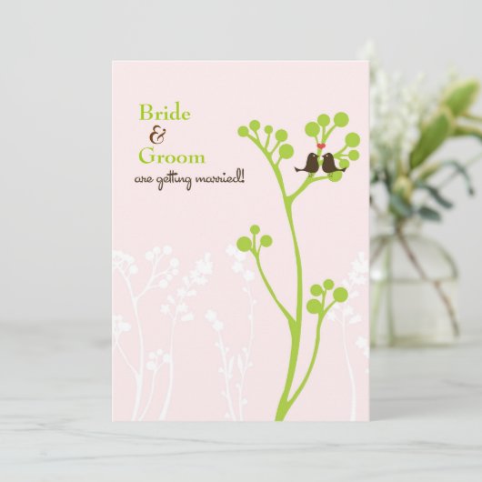 Invitation Perruches (rougissent le rose) (Debout devant)