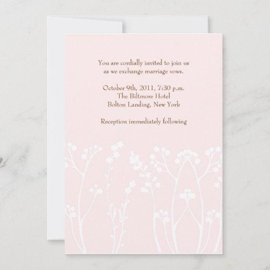 Invitation Perruches (rougissent le rose) (Dos)