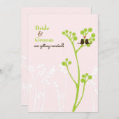 Invitation Perruches (rougissent le rose) (Devant / Derrière)