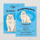 Invitation Persian cat (Devant / Derrière)