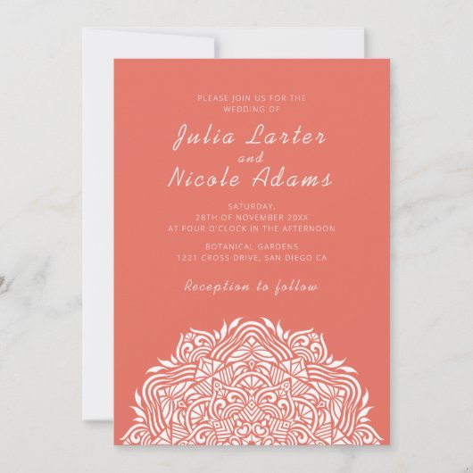 Invitation Persian Jewel Arch Ordinate Mandala Wedding (Devant)