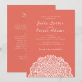 Invitation Persian Jewel Arch Ordinate Mandala Wedding (Devant / Derrière)