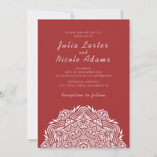 Invitation Persian Jewel Arch Ordinate Mandala Wedding (Devant)