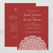 Invitation Persian Jewel Arch Ordinate Mandala Wedding (Devant / Derrière)