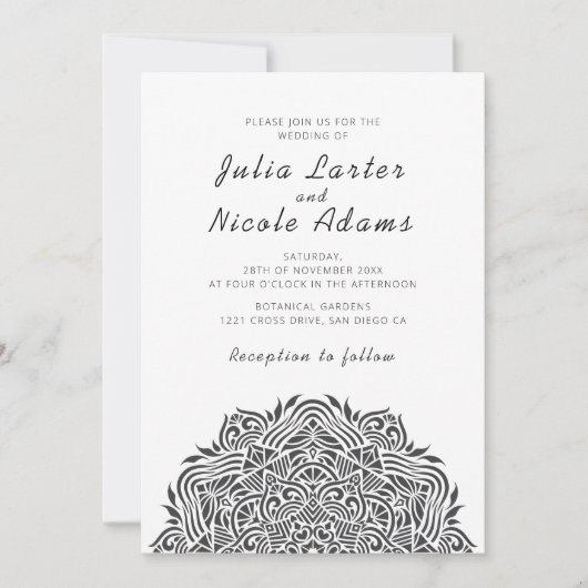 Invitation Persian Jewel Arch Ordinate Mandala Wedding (Devant)