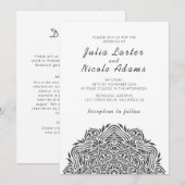 Invitation Persian Jewel Arch Ordinate Mandala Wedding (Devant / Derrière)
