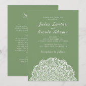 Invitation Persian Jewel Arch Ordinate Mandala Wedding (Devant / Derrière)