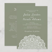 Invitation Persian Jewel Arch Ordinate Mandala Wedding (Devant / Derrière)