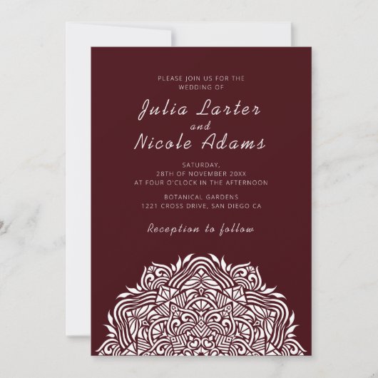 Invitation Persian Jewel Arch Ordinate Mandala Wedding (Devant)