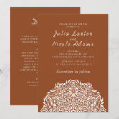 Invitation Persian Jewel Arch Ordinate Mandala Wedding (Devant / Derrière)