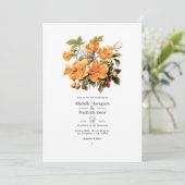 Invitation Persimmon Floral Mariage (Debout devant)