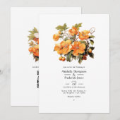 Invitation Persimmon Floral Mariage (Devant / Derrière)
