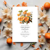 Invitation Persimmon Floral Mariage