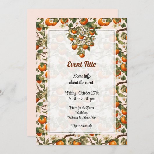 Invitation Persimmons (Devant / Derrière)